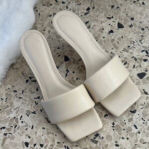Forever 21 Cream Slide Sandals